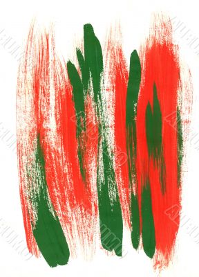 Red and green brush