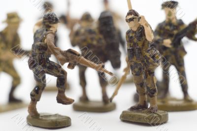 plastic small soldiers with weapon