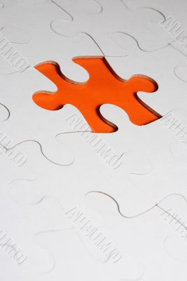 puzzle background with one missing piece