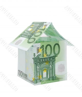 A house made from euro bills