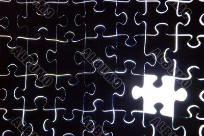 puzzle background with one missing piece