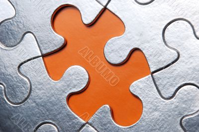 puzzle background with one missing piece