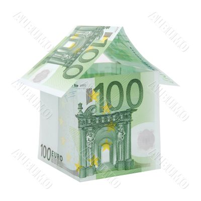 A house made from euro bills