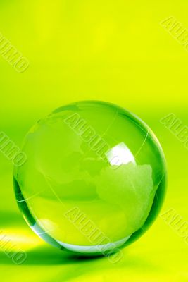 Green glass globe
