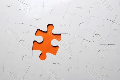 puzzle background with one missing piece