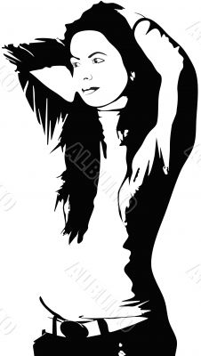 Vector portrait of young girl