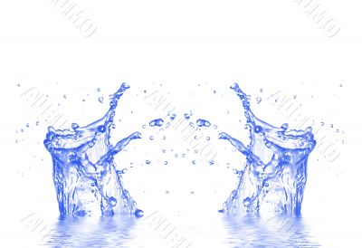 Splash water on a white background