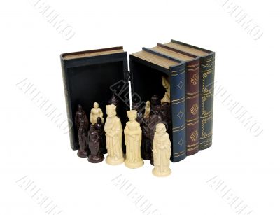 Chess pieces ready to play