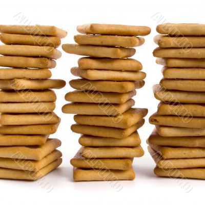 three stacks of cookie