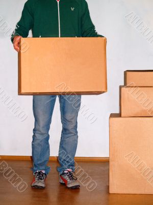 Man with boxes

