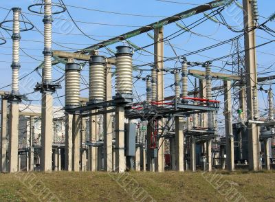 High voltage converter equipment at a power plant