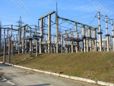 High voltage converter equipment at a power plant