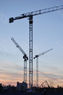 Three Building Cranes