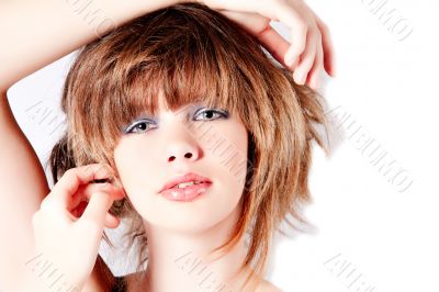 Portrait of a young cute girl looking adorable