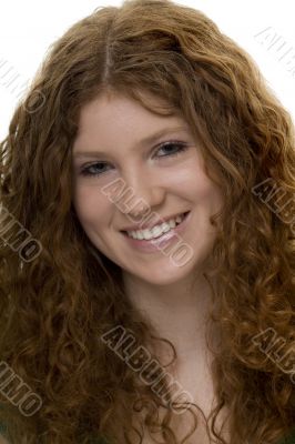 attractive teenager with red curly hair