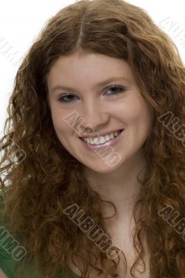 attractive teenager with red curly hair