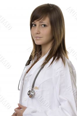 young woman doctor with stethoscope