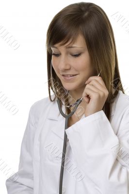 young woman doctor with stethoscope
