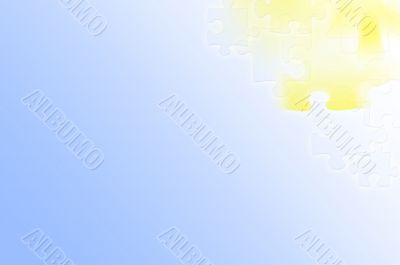 Abstract light blue - yellow puzzle background