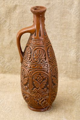 Ancient clay large bottle