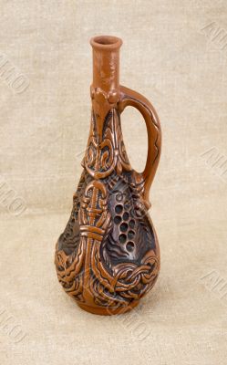 Ancient clay brown bottle