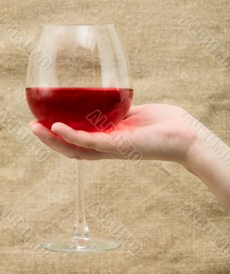Wineglass on hand