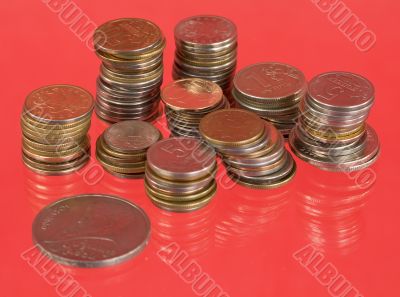 Rolls of the metal russian coins