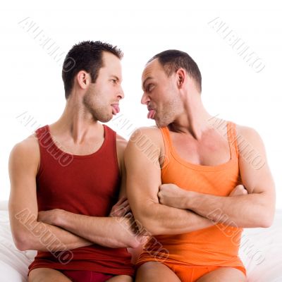 Homo couple sticks tonque out