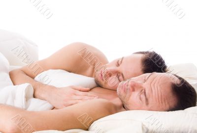 Sleeping gay couple