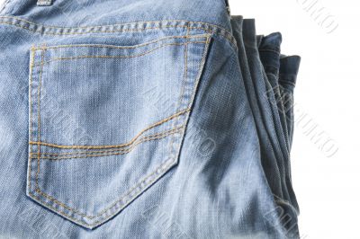 Blue jeans close up