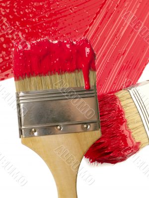 paint brush with red colour