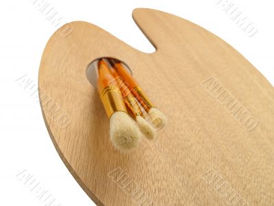 Paint brushes on palette