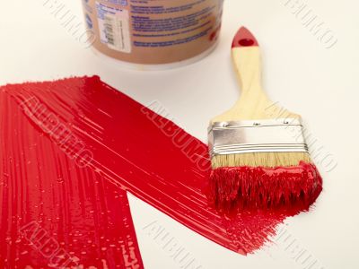 paint brush with red colour