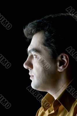man on Black background