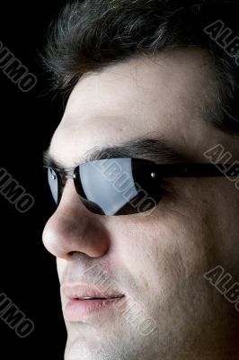 Man on sun glasses closeup