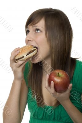 burger or apple