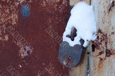 Old, rusty padlock