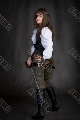 The girl - pirate with eye patch
