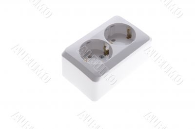 Electric socket on white