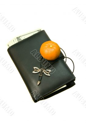 Leather wallet cash for women