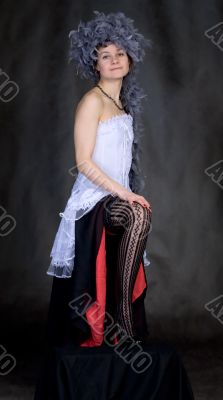 Portrait of the sexy beautiful girl with a boa