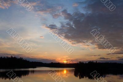 Sunset on wood lake