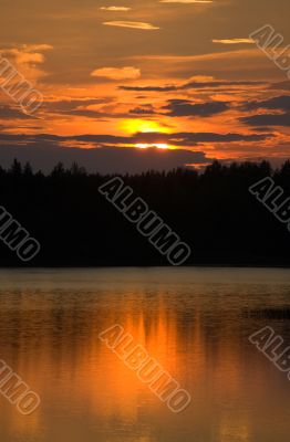 Sunset on lake