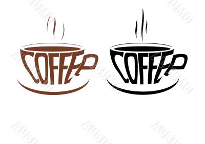 cup coffee on white background