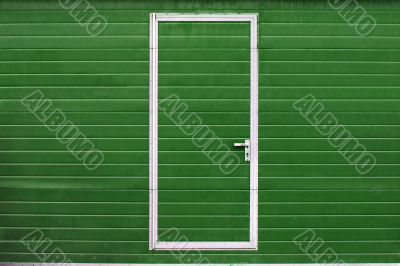 simple door in colored wall