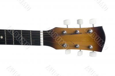 guitar head on white