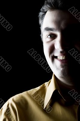 man on Black close up