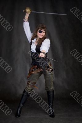 The girl - pirate with eye patch