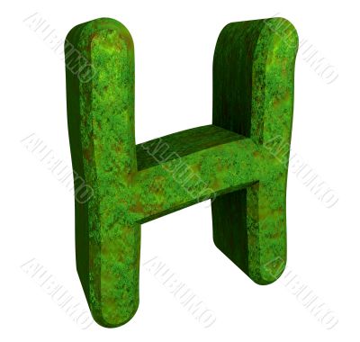 3d letter H in green grass