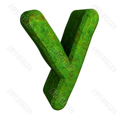 3d letter Y in green grass